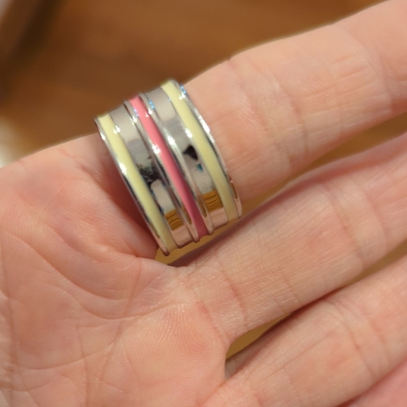 Lia Sophia Silver and Pink Band Ring - Picture 2 of 3